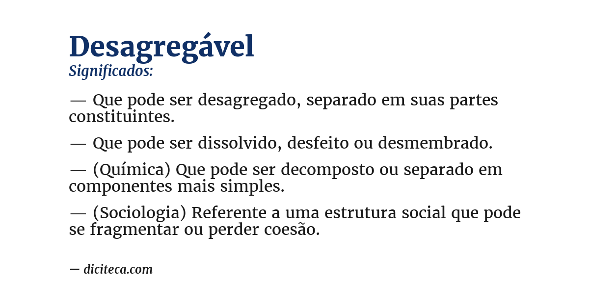 Significado de desagregável