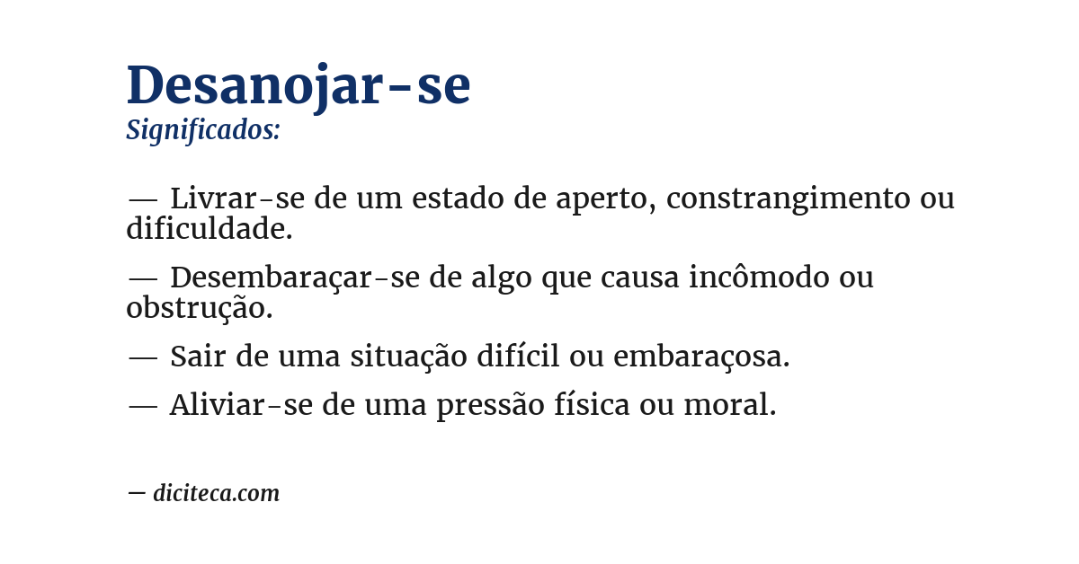 Significado de desanojar-se