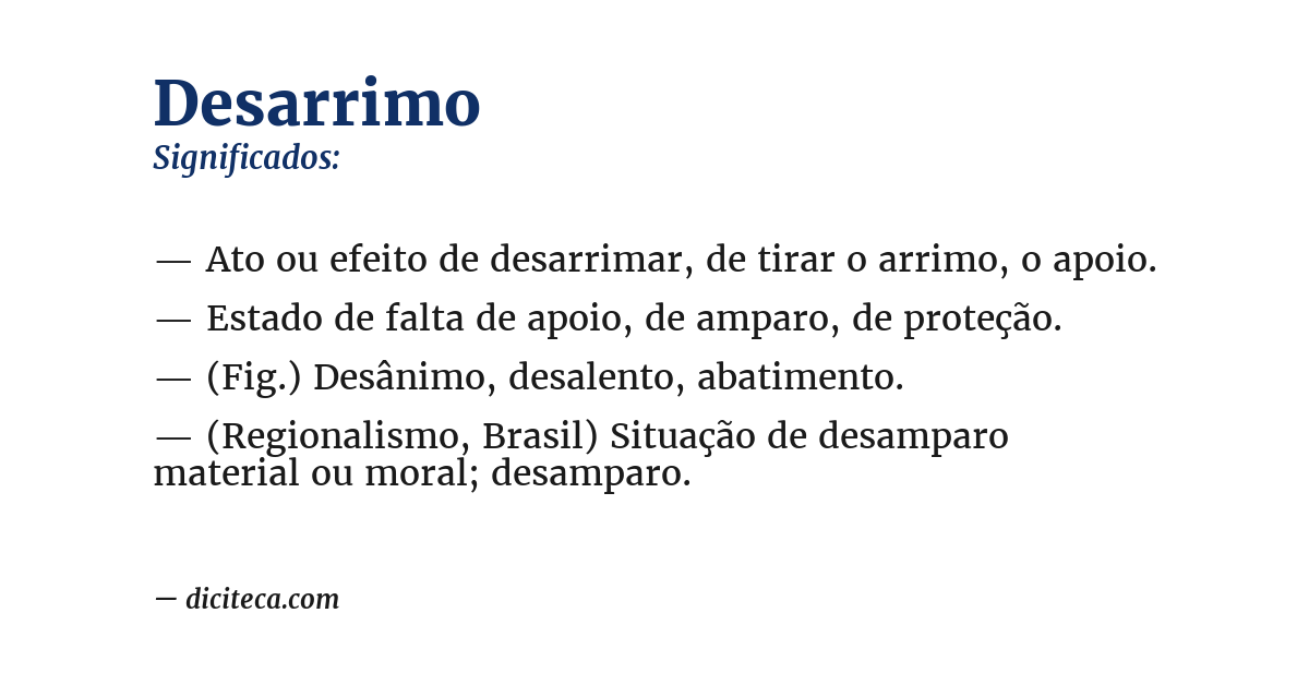 Significado de desarrimo