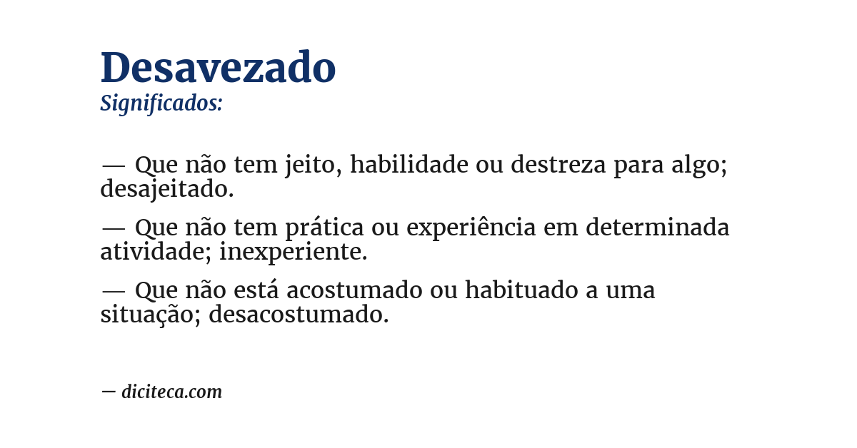 Significado de desavezado