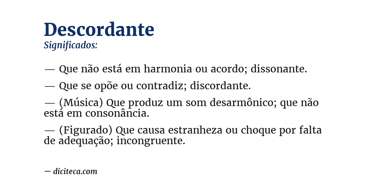 Significado de descordante
