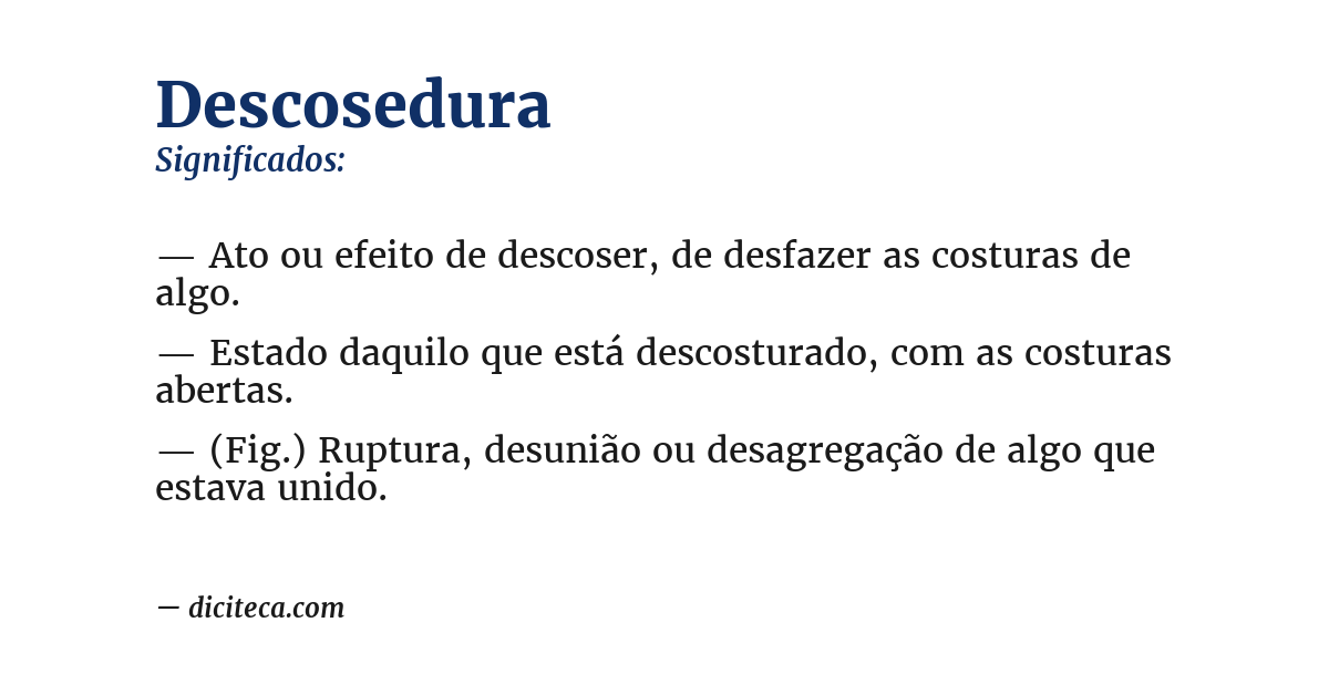 Significado de descosedura