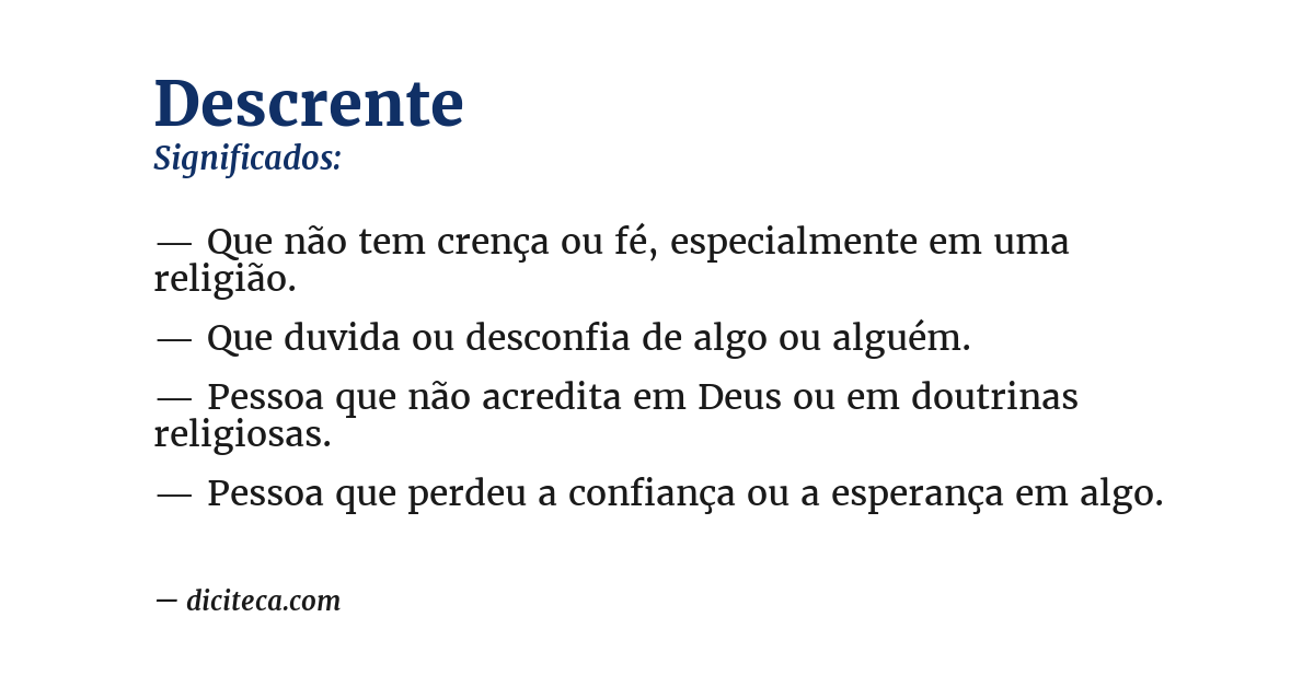 Significado de descrente