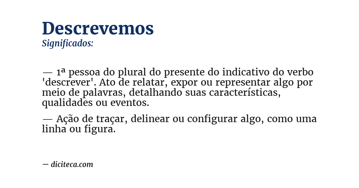 Significado de descrevemos