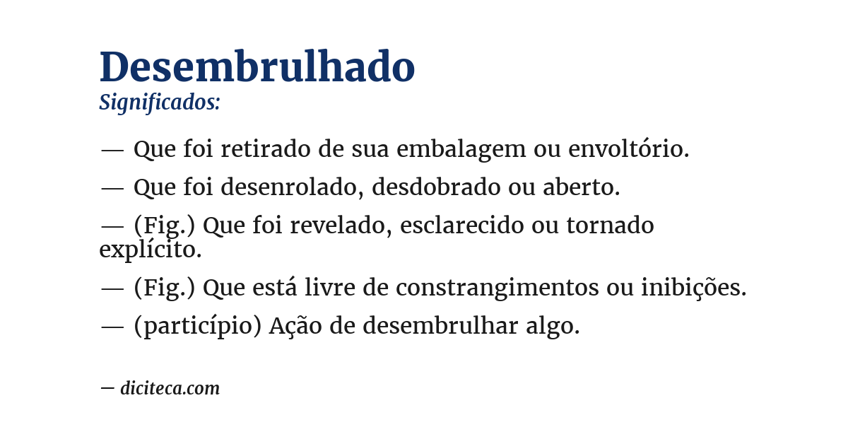 Significado de desembrulhado