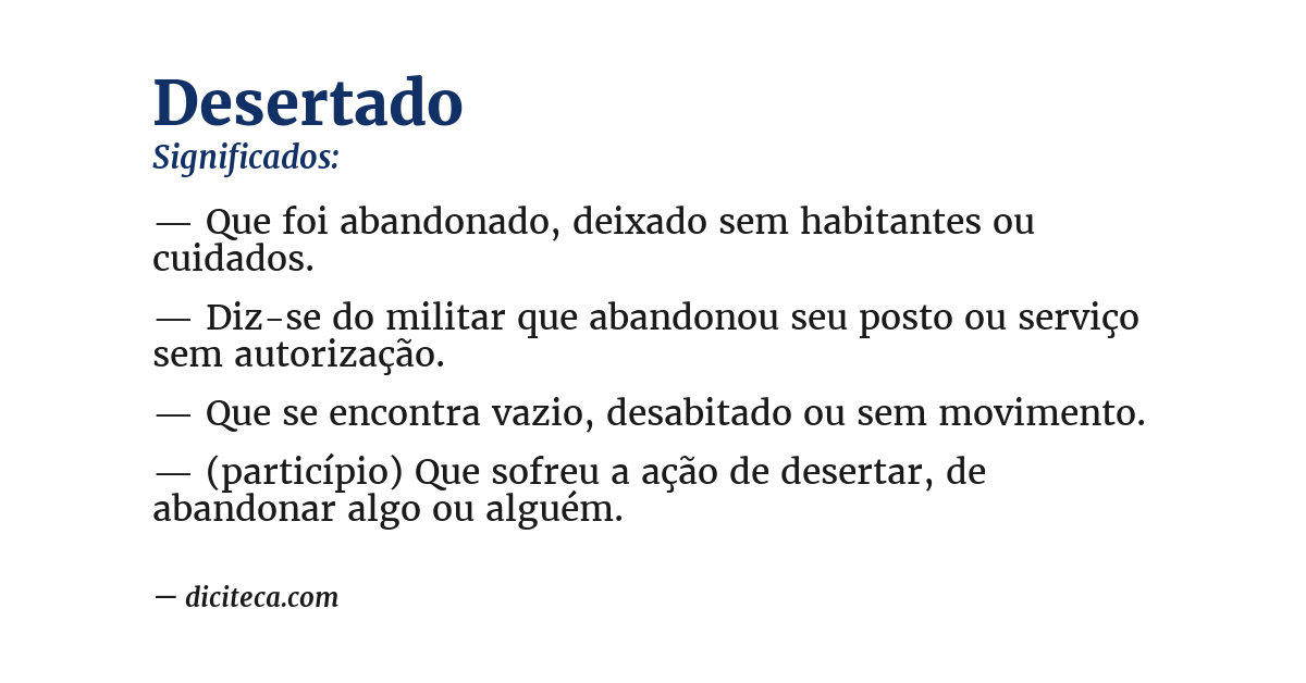 Significado de desertado