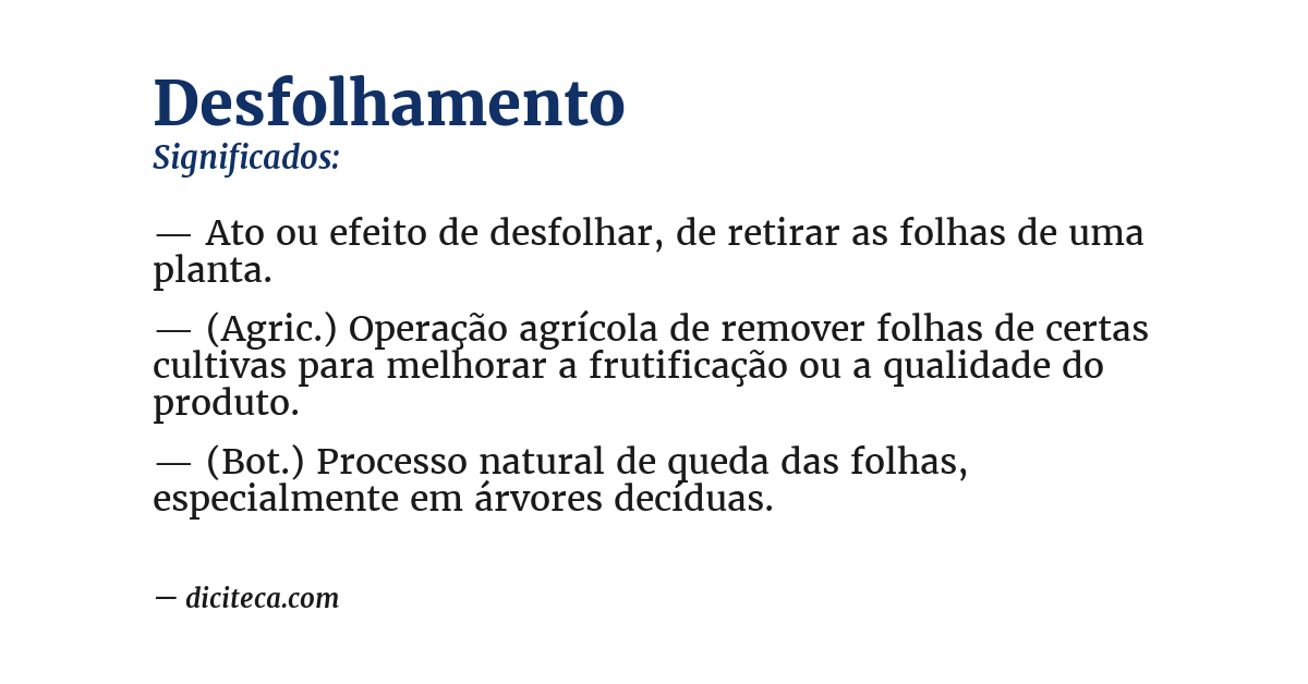 Significado de desfolhamento