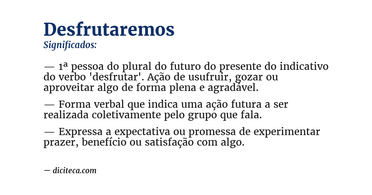 Significado de desfrutaremos