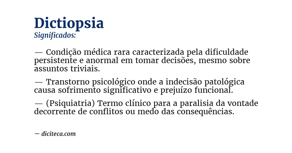 Significado de dictiopsia