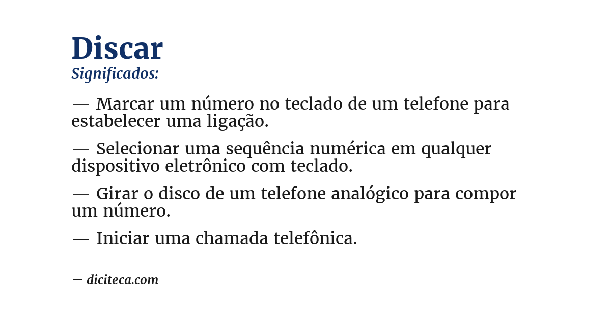 Significado de discar