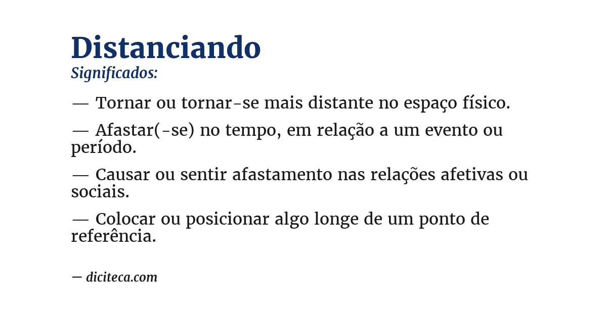 Significado de distanciando