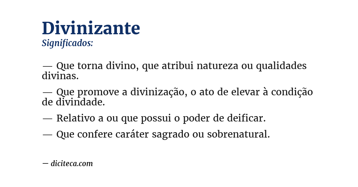 Significado de divinizante