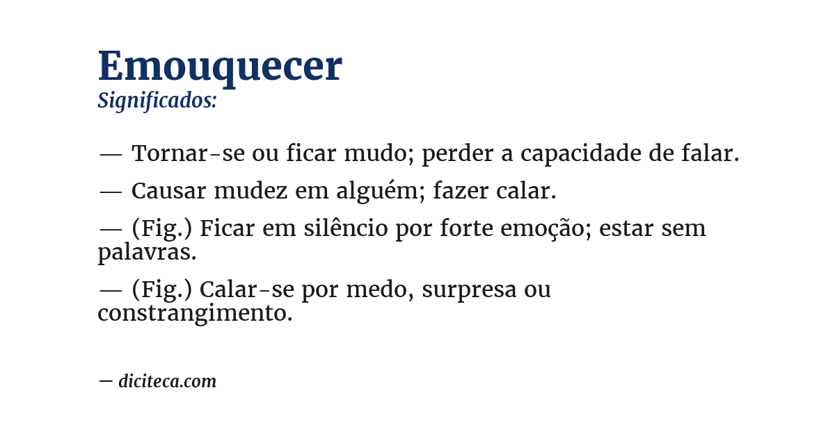 Significado de emouquecer