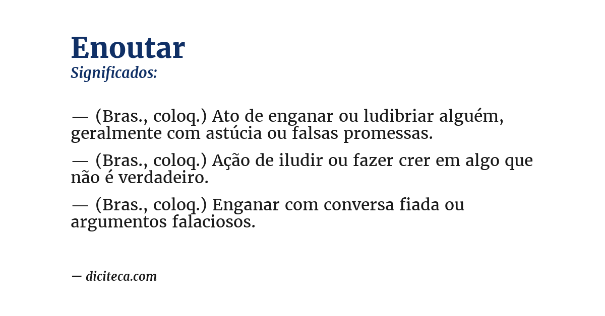 Significado de enoutar