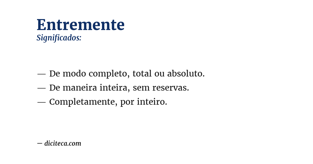 Significado de entremente