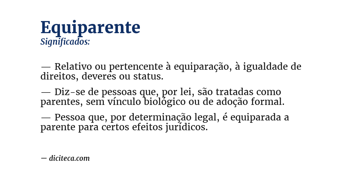 Significado de equiparente