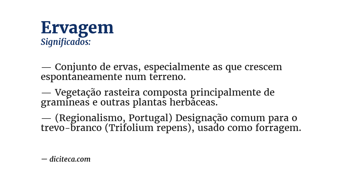 Significado de ervagem