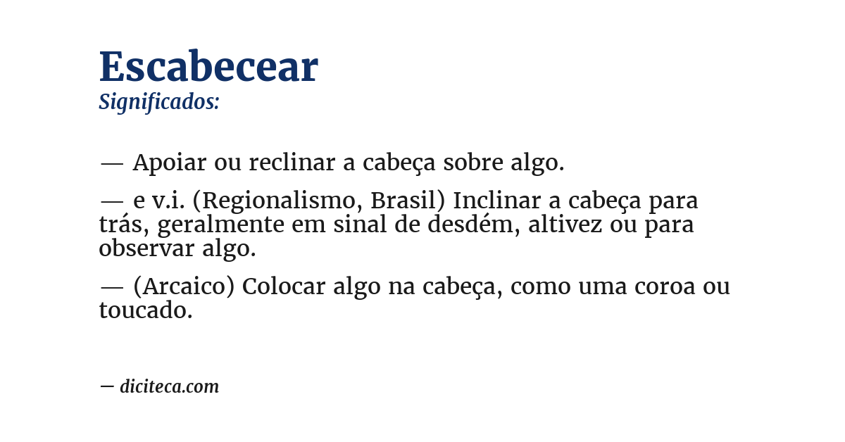 Significado de escabecear