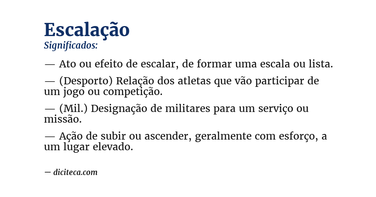 Significado de escalação