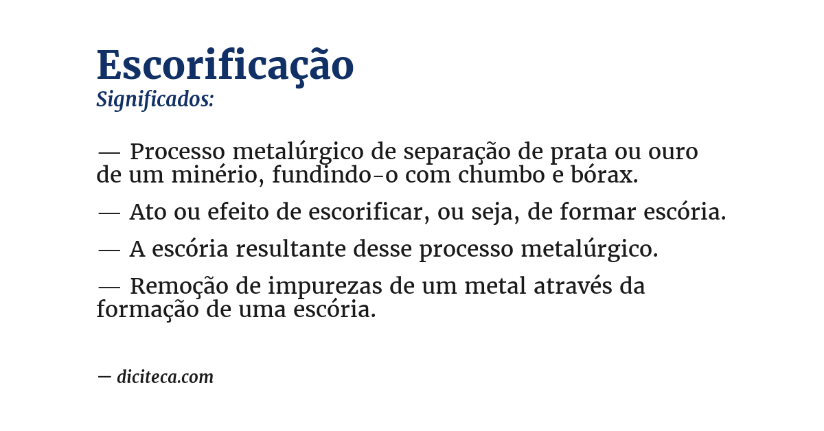 Significado de escorificação