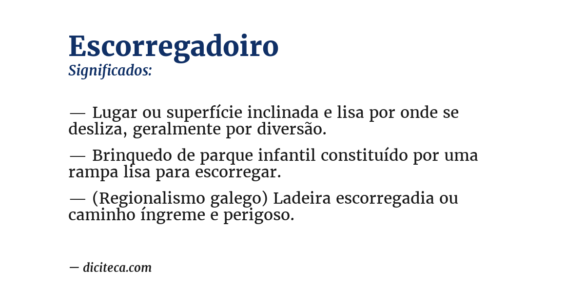 Significado de escorregadoiro