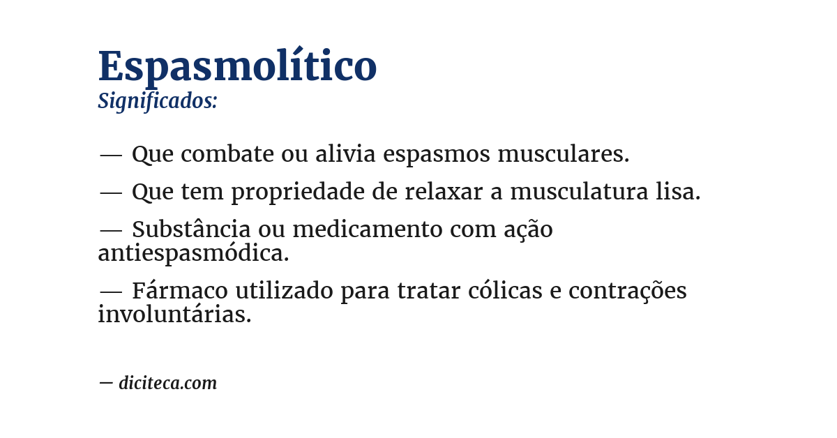 Significado de espasmolítico