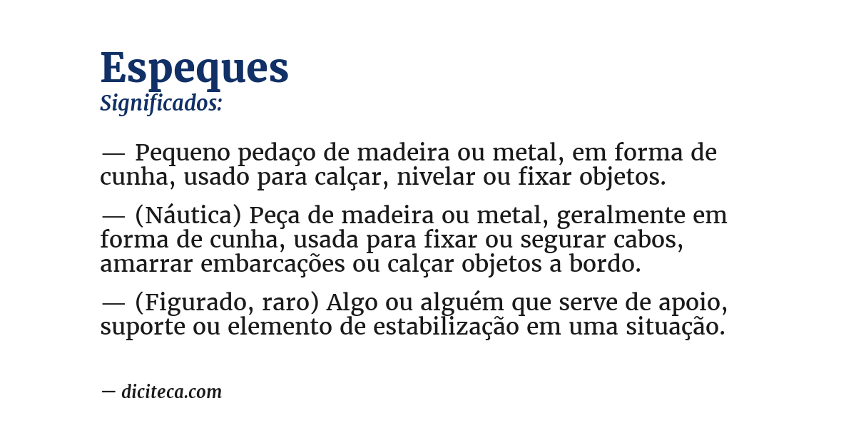 Significado de espeques