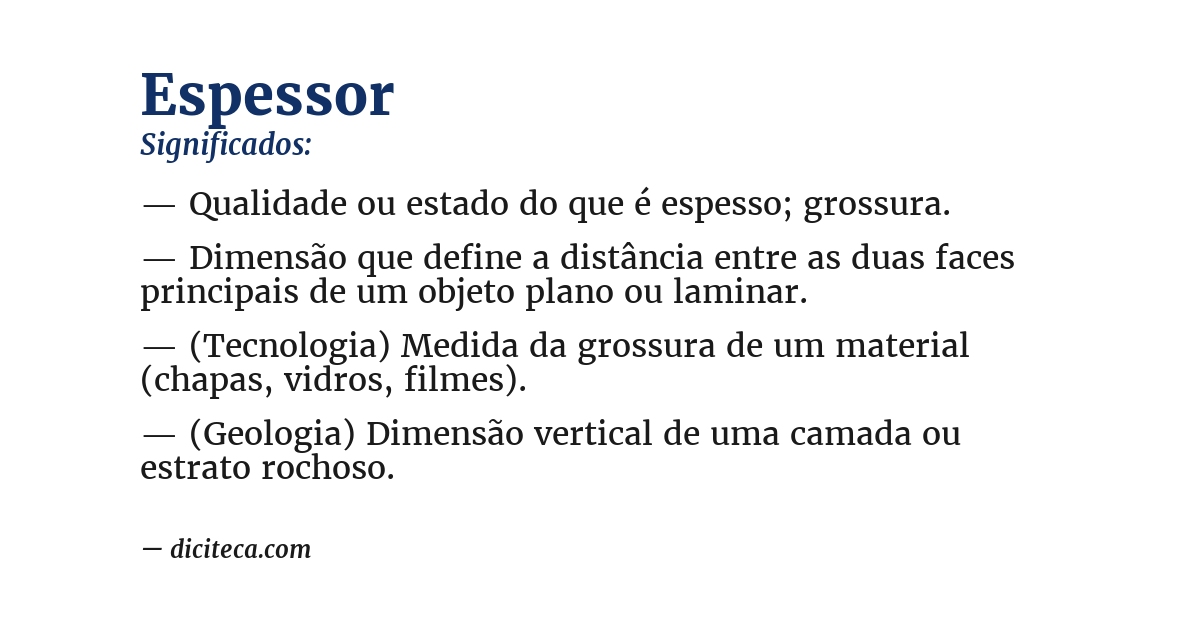 Significado de espessor