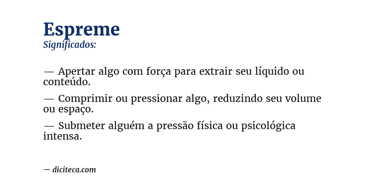 Significado de espreme