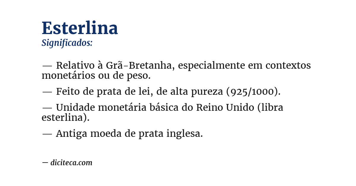 Significado de esterlina