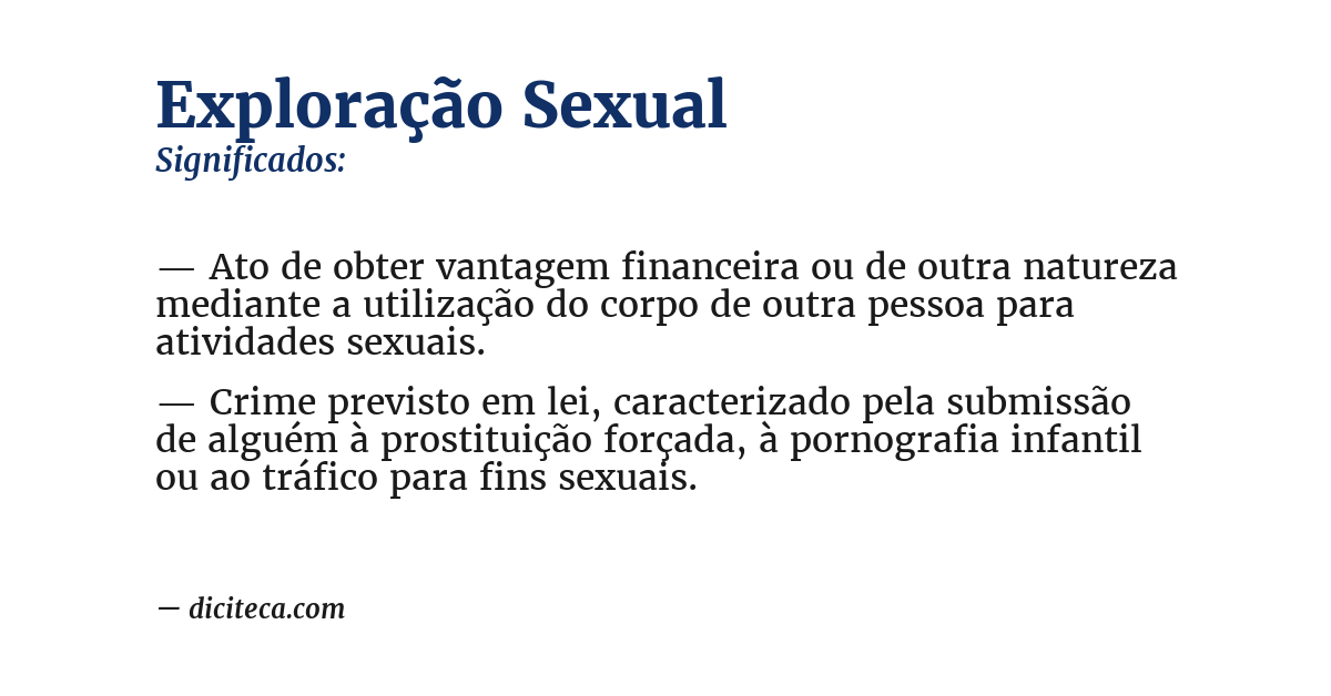 Significado de exploração sexual