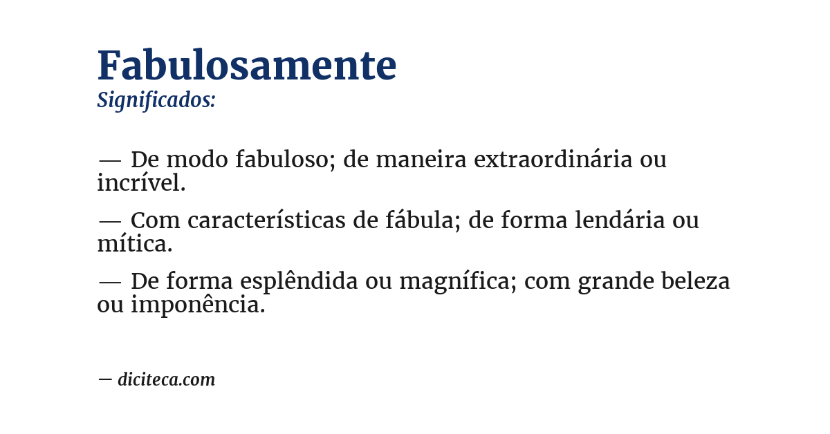 Significado de fabulosamente