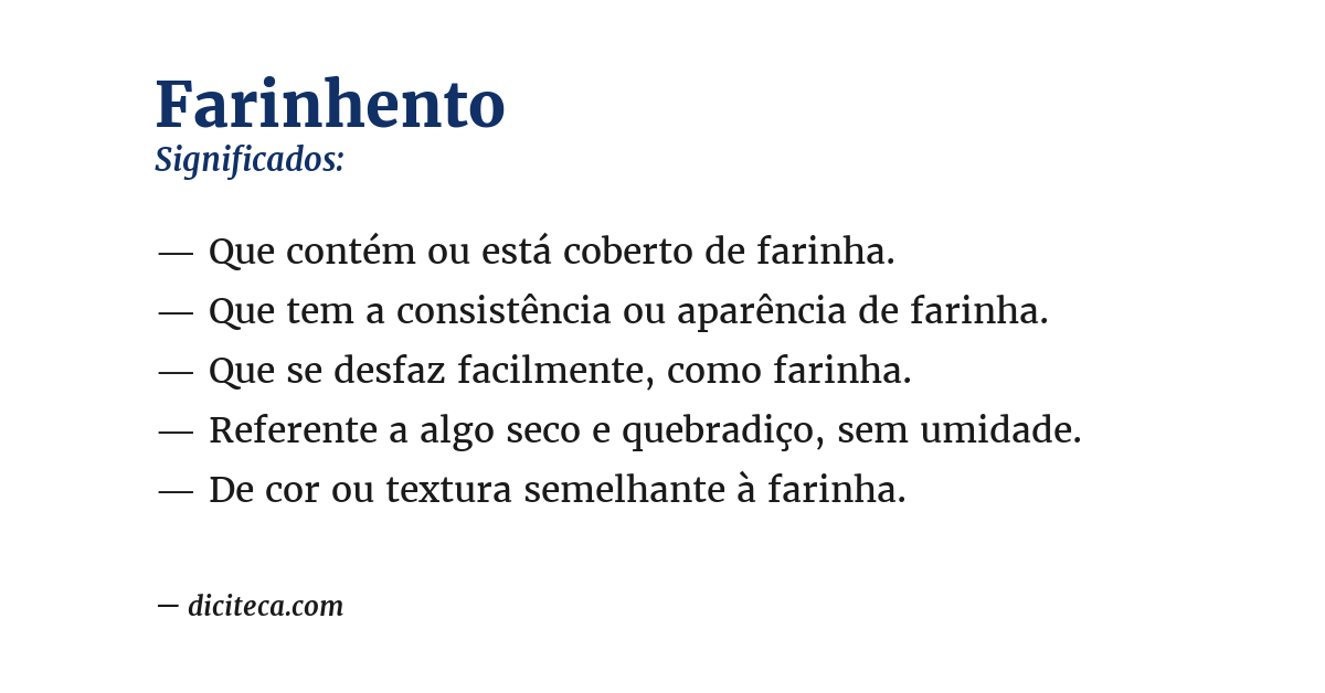 Significado de farinhento