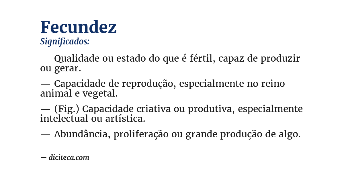 Significado de fecundez