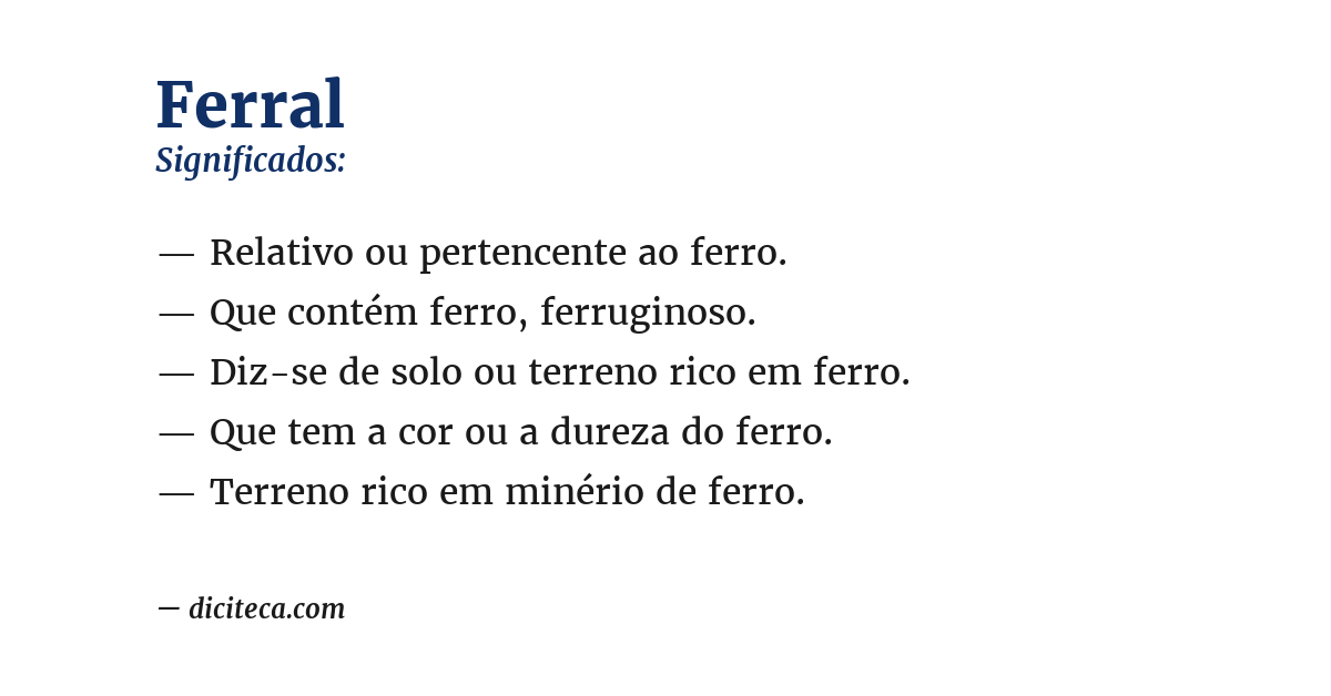 Significado de ferral