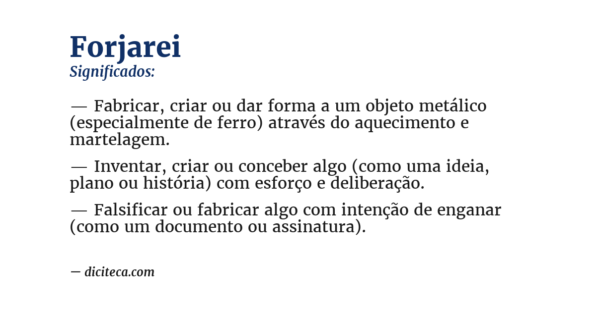 Significado de forjarei
