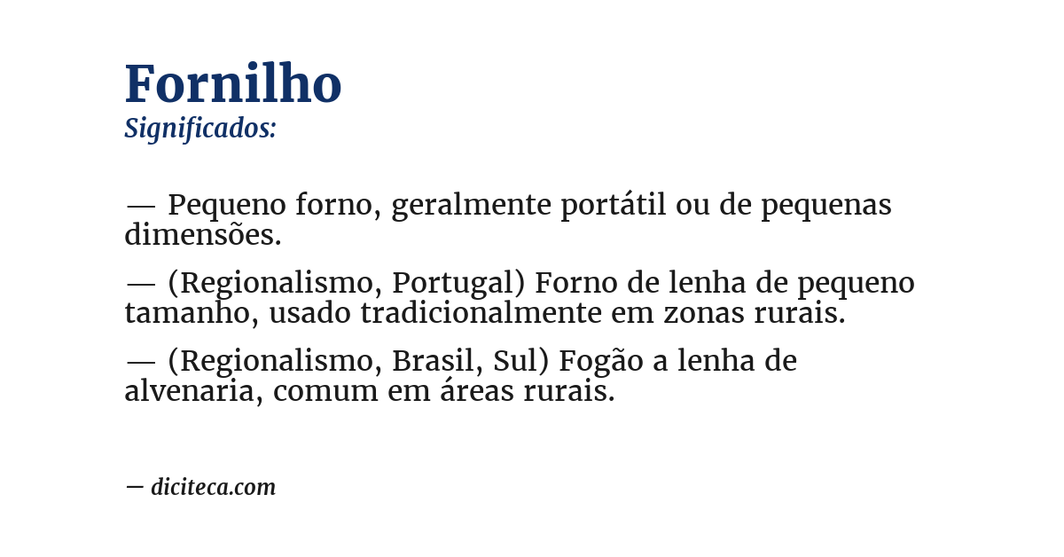 Significado de fornilho