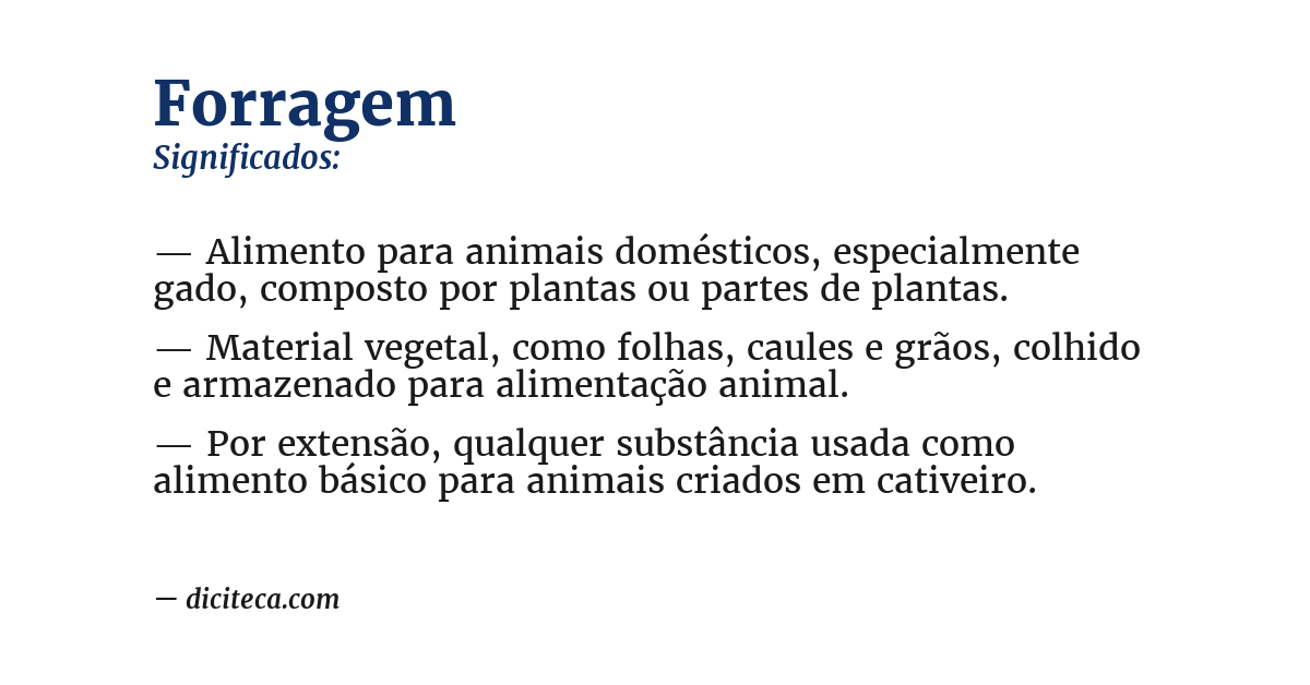 Significado de forragem
