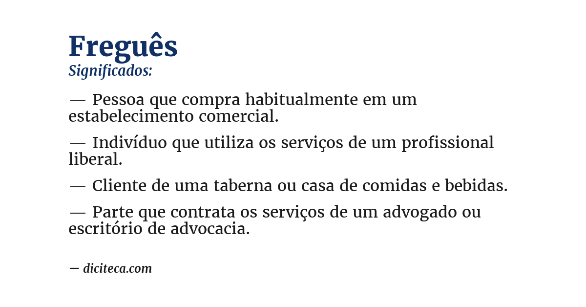 Significado de freguês