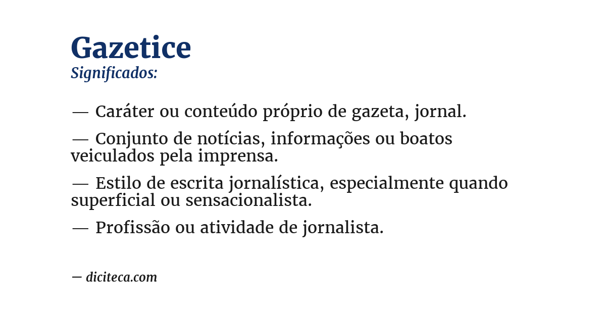 Significado de gazetice