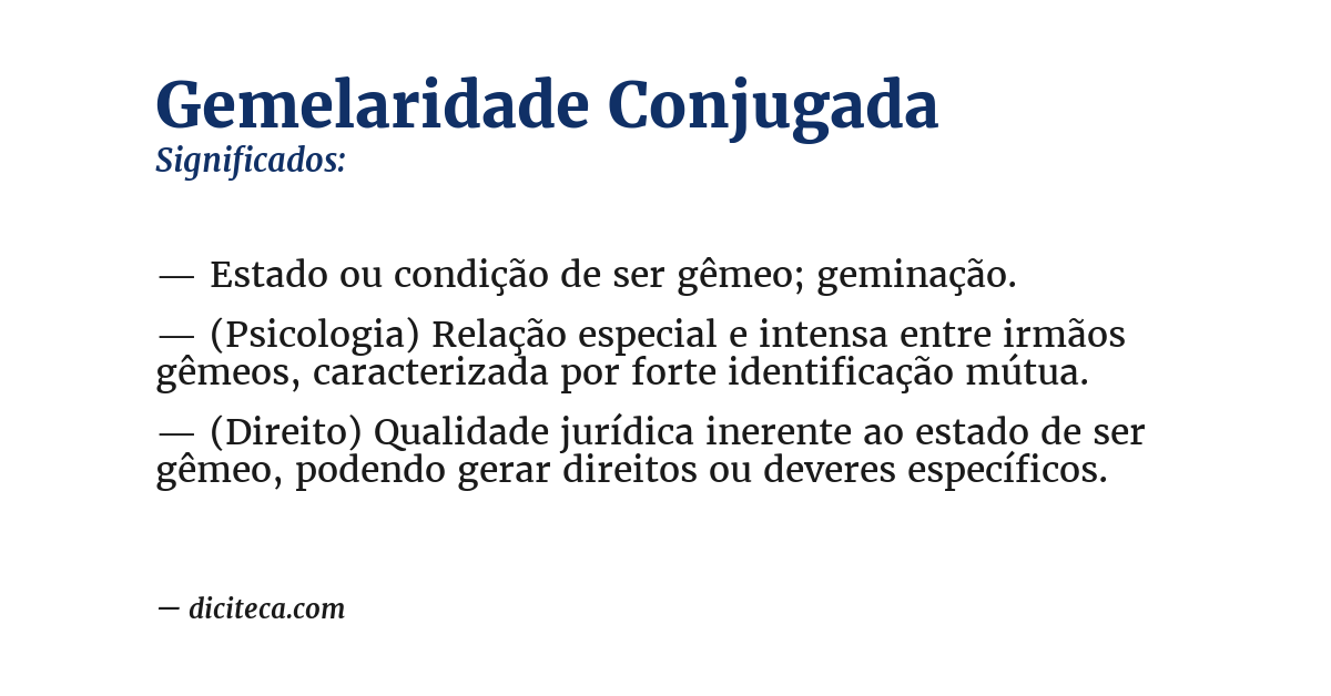 Significado de gemelaridade conjugada