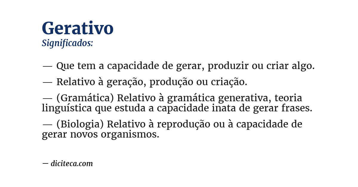 Significado de gerativo