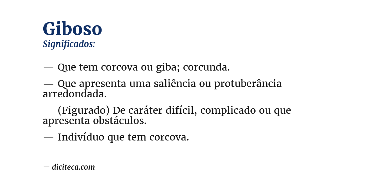 Significado de giboso