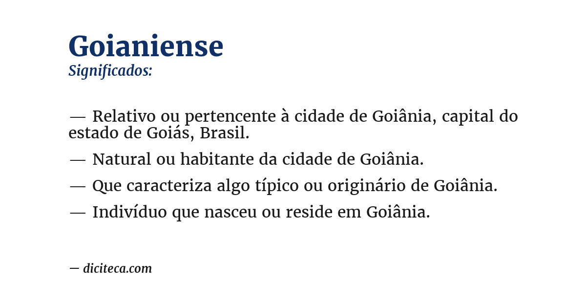 Significado de goianiense