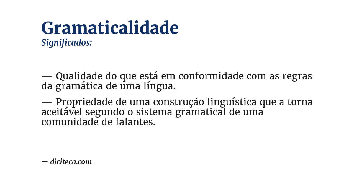 Significado de gramaticalidade