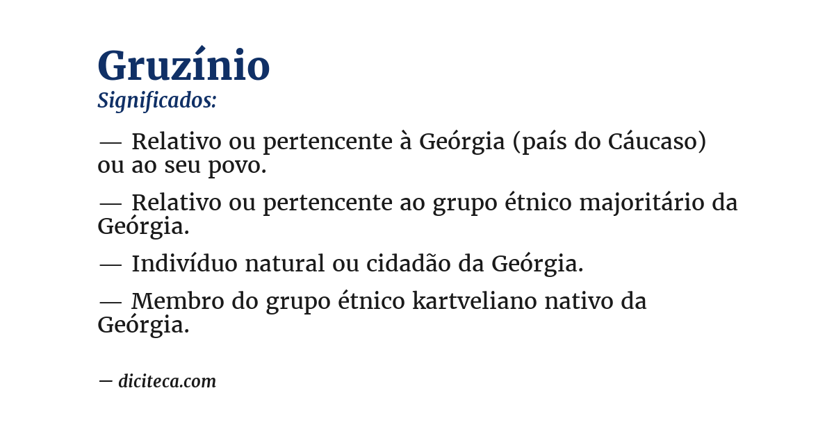 Significado de gruzínio