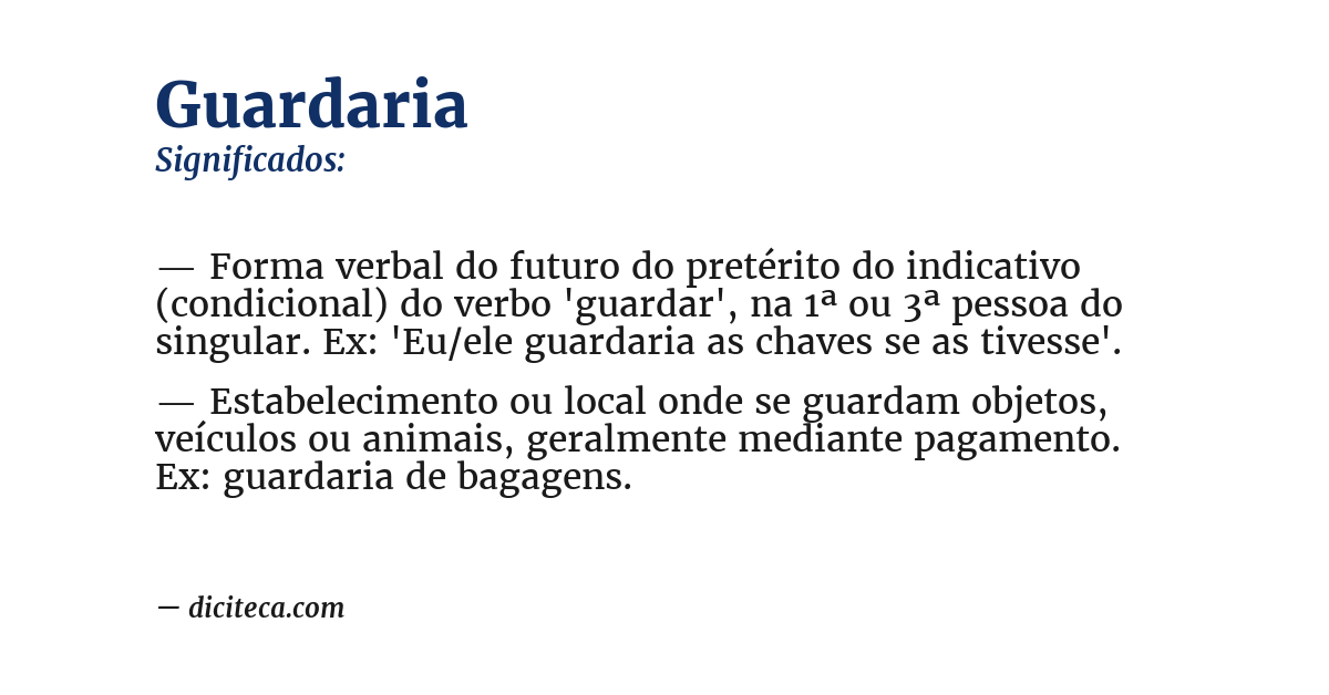 Significado de guardaria