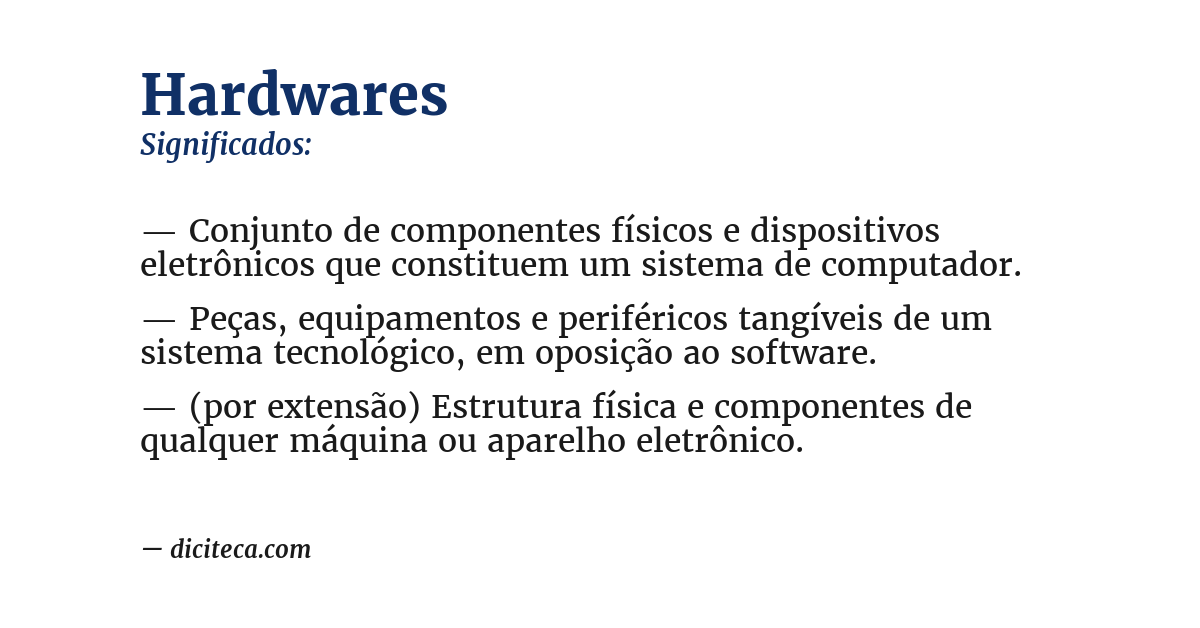 Significado de hardwares