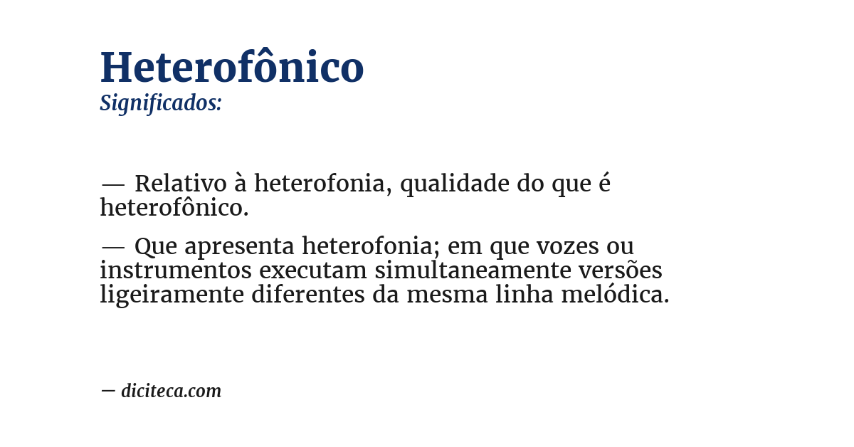 Significado de heterofônico