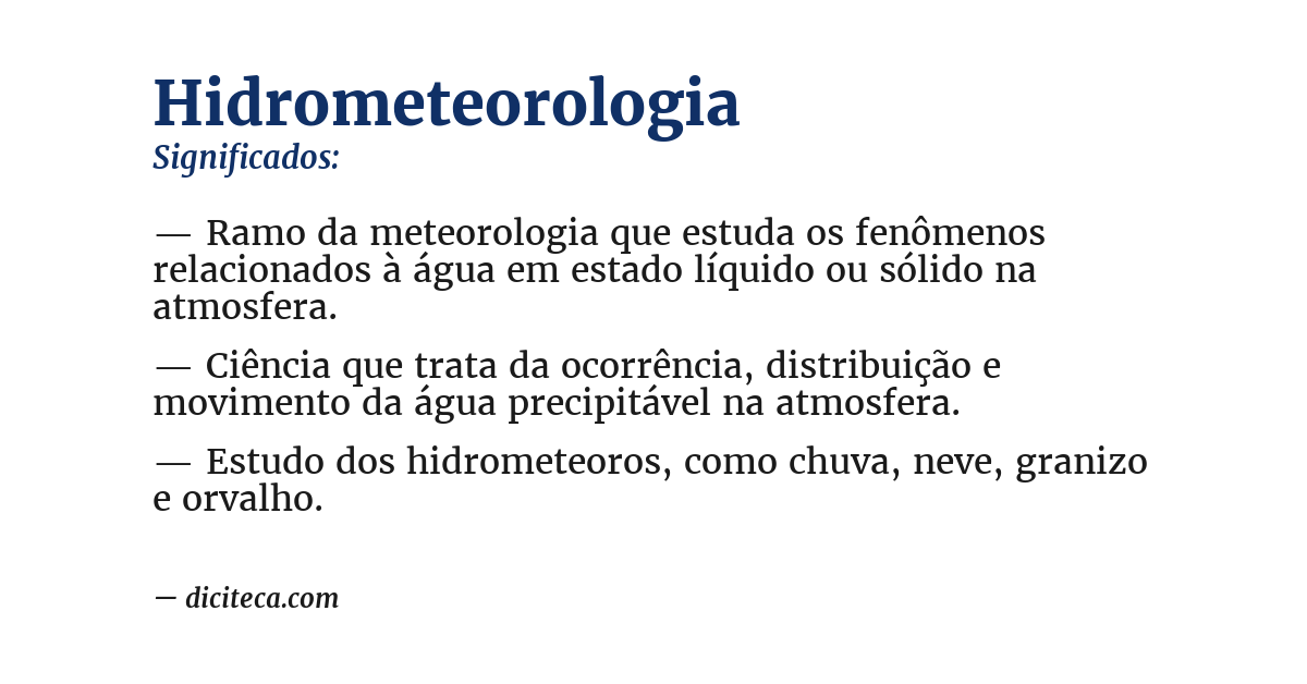 Significado de hidrometeorologia